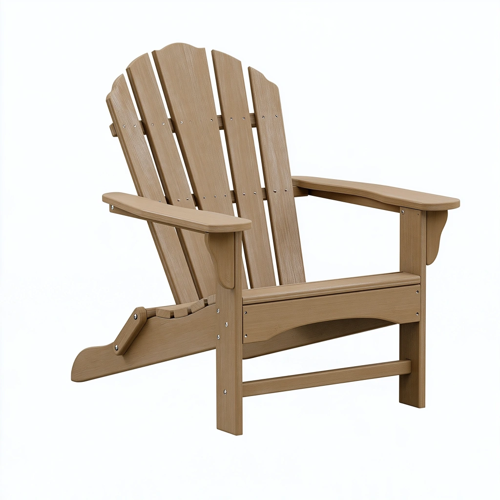 Adirondackstuhl 98 x 78 x 92 cm aus Holz in Naturbraun für Garten mit breiten Armlehnen