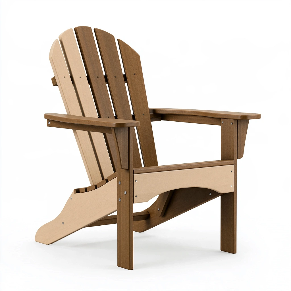 Adirondack Gartenstuhl 83 x 78 x 98 cm aus Holz in Braun Beige mit Armlehnen