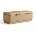 Sitzbank mit Stauraum 140 x 45 x 50 cm Kunstleder Beige gepolstert