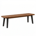 Sitzbank 160 x 40 x 45 cm Holz Braun Schwarz - rechteckige Bank im modernen Stil