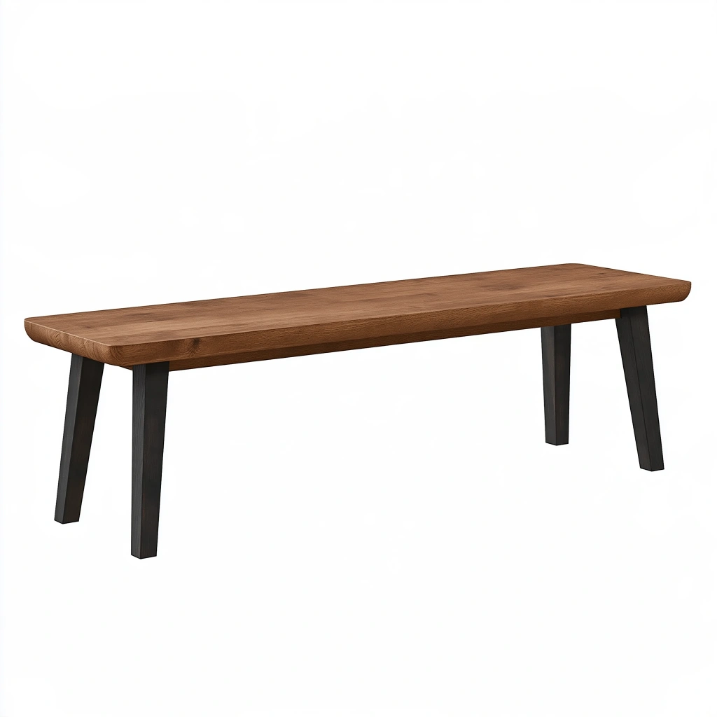Sitzbank 160 x 40 x 45 cm Holz Braun Schwarz - rechteckige Bank im modernen Stil