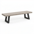 Sitzbank 160 x 35 x 45 cm Holzoptik Beige mit Metallgestell Schwarz Industriestil