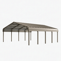 Carport 600 x 300 x 270 cm aus Metall in Grau mit Satteldach für Fahrzeuge