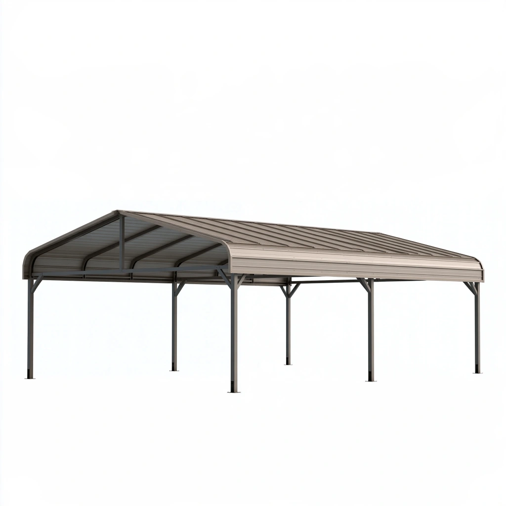 Carport 600 x 300 x 270 cm aus Stahl in Grau mit Pultdach für Außenbereich