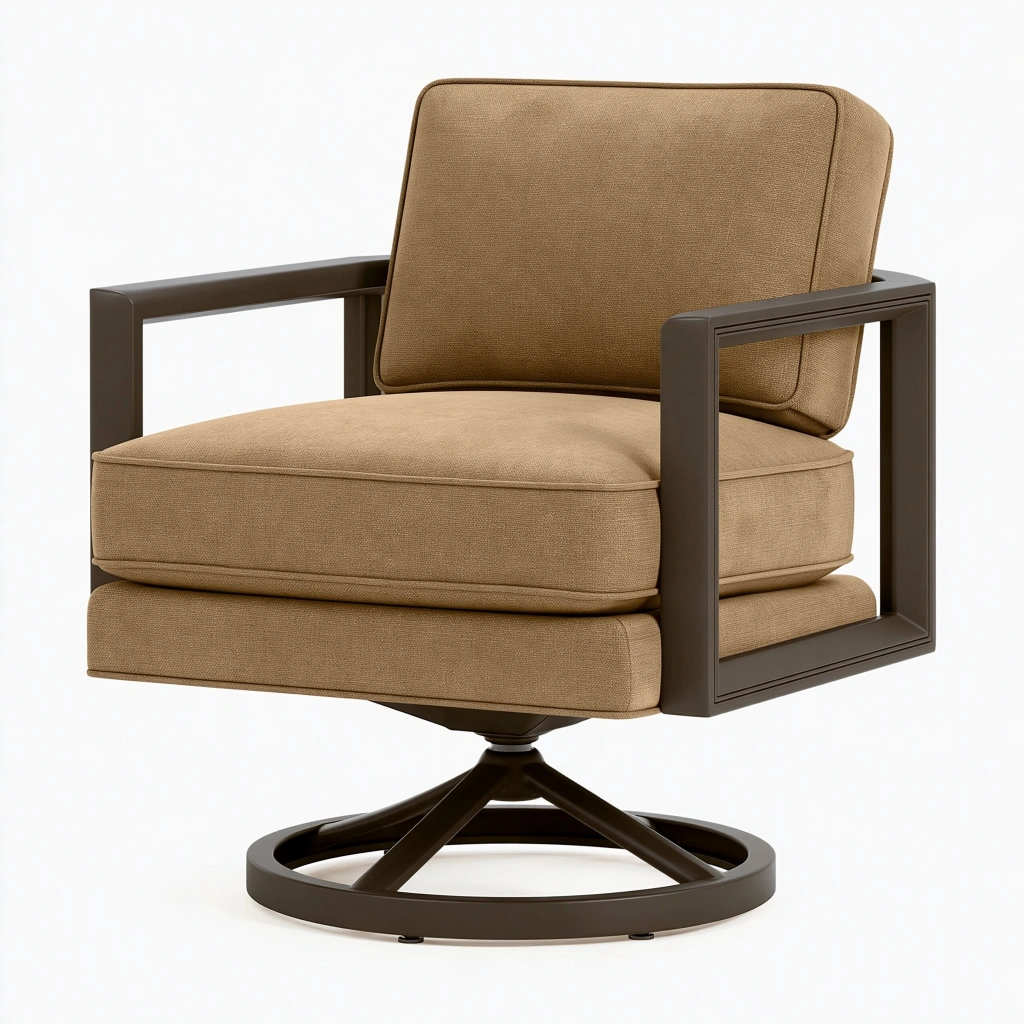 Drehsessel 78 x 82 x 88 cm Stoff Braun mit Metallgestell