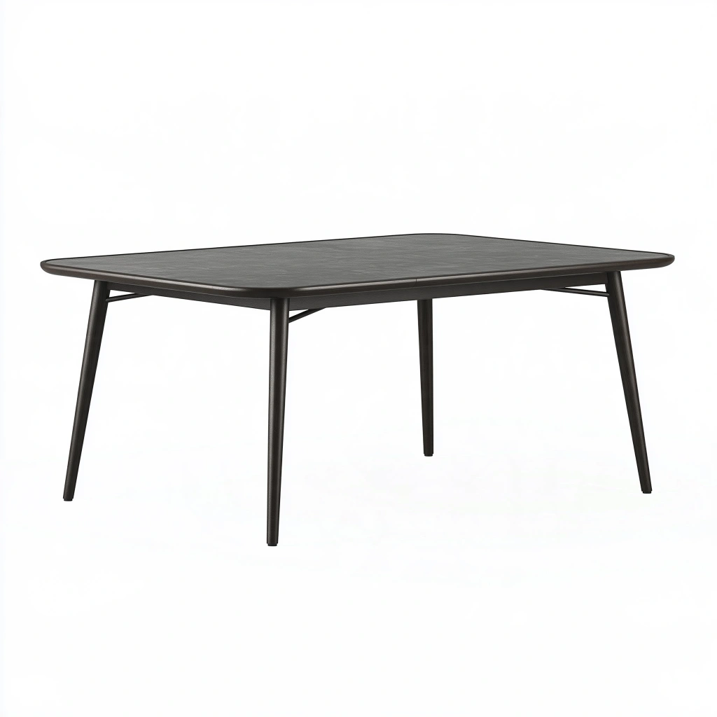 Esstisch 140 x 80 x 75 cm in Schwarz mit Holzwerkstoffplatte und Metallgestell - modern