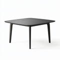 Esstisch 140 x 80 x 75 cm aus Holz Schwarz mit abgerundeten Ecken