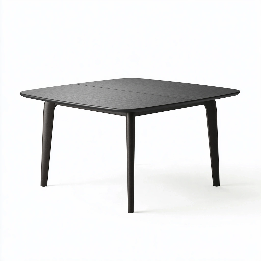 Esstisch 140 x 80 x 75 cm aus Holz Schwarz mit abgerundeten Ecken