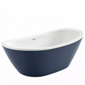 Freistehende Badewanne 170 x 75 x 58 cm aus Acryl Weiß Dunkelblau Oval Modern