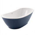 Freistehende Badewanne 170 x 75 x 58 cm Acryl Weiß/Dunkelblau Oval Modern
