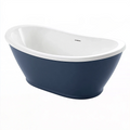 Freistehende Badewanne 170 x 75 x 58 cm Acryl Weiß Dunkelblau oval modernes Badezimmer