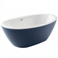 Freistehende Badewanne 170 x 80 x 58 cm Acryl Blau Weiß oval modernes Design