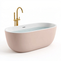 Freistehende Badewanne 170 x 75 x 58 cm Acryl Rosa Weiß Oval Modern