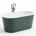 Freistehende Badewanne 170 cm Grün Weiß Acryl im modernen Ovaldesign